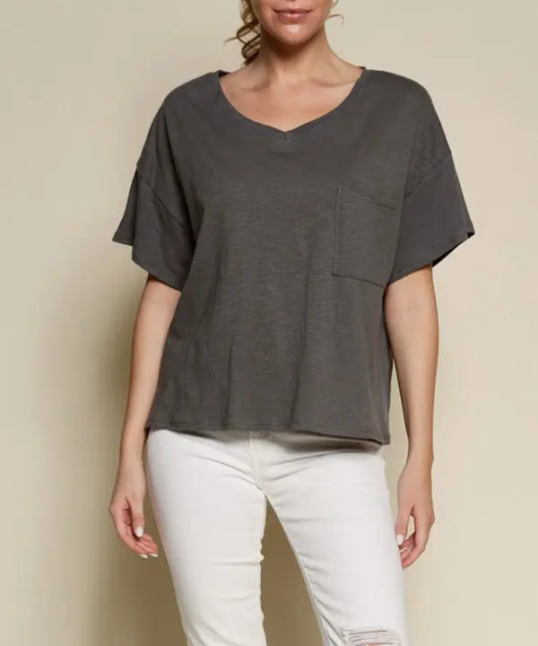 POCKET OVERSIZE V NECK Fabina