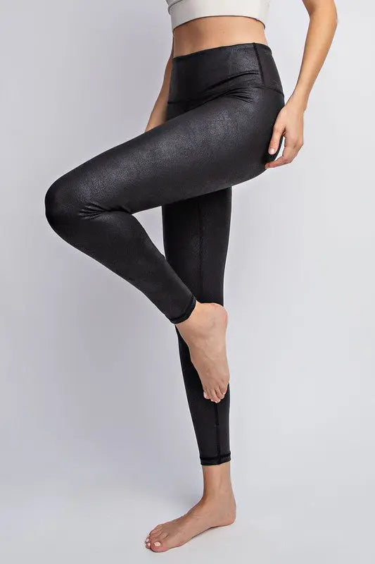 PU Chintz Full-Length Leggings Rae Mode