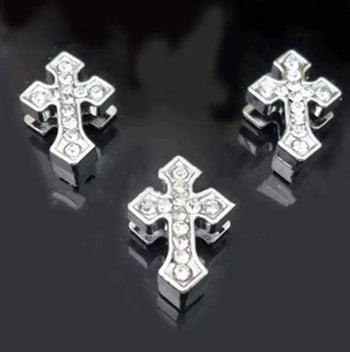 PavÃ© Arrowed Cross Charm -Silver |   |  Casual Chic Boutique