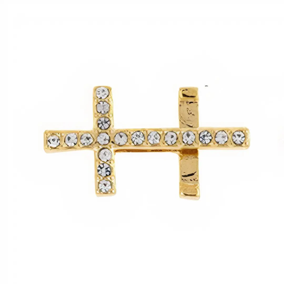 PavÃ© Cross Charm |  Gold |  Casual Chic Boutique