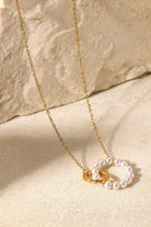 Pearl Hoop Link Pendant Necklace Trendsi