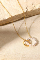 Pearl Hoop Link Pendant Necklace Trendsi