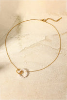 Pearl Hoop Link Pendant Necklace Trendsi