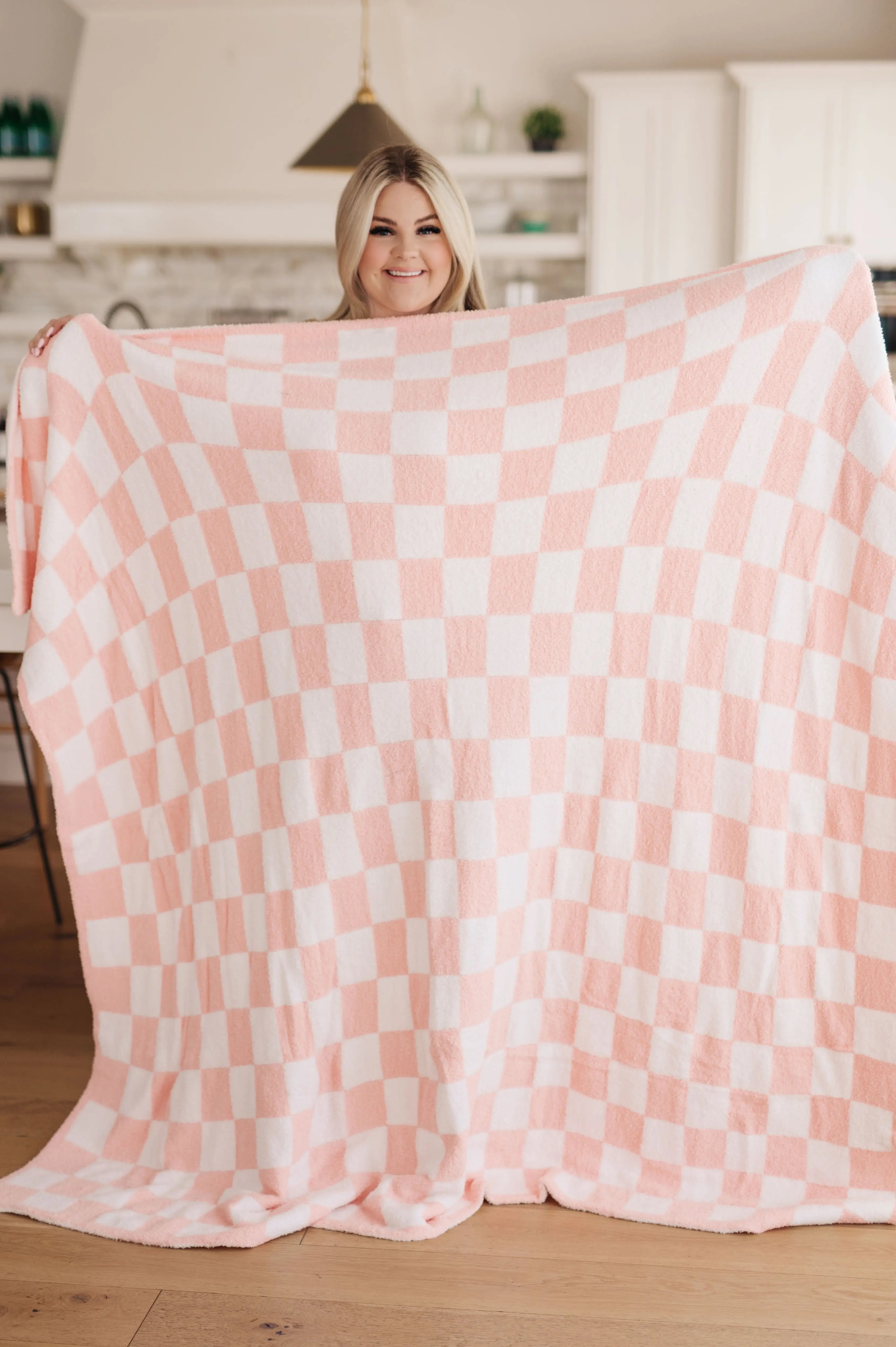 Penny Blanket Single Cuddle Size in Pink Check Ave Shops