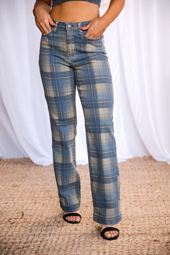 Perfectly Plaid - Judy Blue Straight Leg JB Boutique Simplified