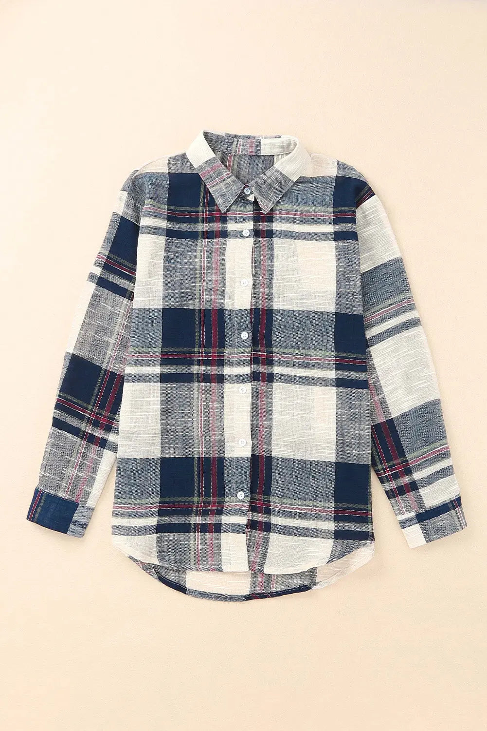 Plaid Button Up Long Sleeve Shirt Trendsi