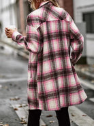 Plaid Long Cardigan Shirt Jacket H72DS3TP49 Casual Chic Boutique