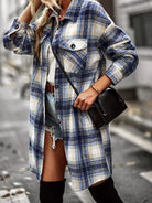 Plaid Long Cardigan Shirt Jacket H72DS3TP49 Casual Chic Boutique