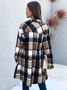 Plaid Long Cardigan Shirt Jacket H72DS3TP49 Casual Chic Boutique