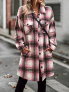 Plaid Long Cardigan Shirt Jacket H72DS3TP49 Casual Chic Boutique