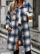 Plaid Long Cardigan Shirt Jacket H72DS3TP49 Casual Chic Boutique