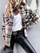 Plaid Long Sleeves Casual Coat HFLWWYLPL8 Casual Chic Boutique