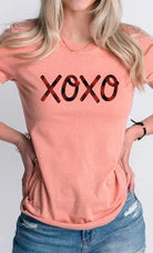 Plaid XOXO Valentines Day Graphic Tee Kissed Apparel