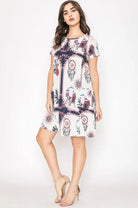 Plus Dream Catcher Print Shift Dress EG fashion