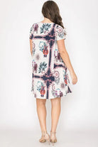 Plus Dream Catcher Print Shift Dress EG fashion