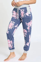 Plus Floral Drawstring Jogger EG fashion