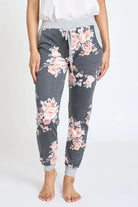 Plus Floral Drawstring Jogger EG fashion