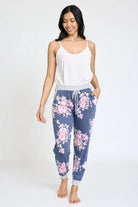 Plus Floral Drawstring Jogger EG fashion