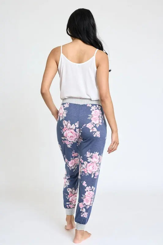 Plus Floral Drawstring Jogger EG fashion