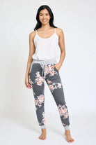 Plus Floral Drawstring Jogger EG fashion