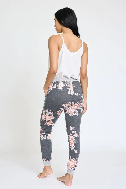 Plus Floral Drawstring Jogger EG fashion