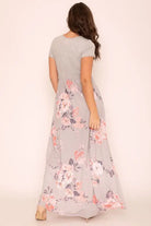 Plus Short Sleeve Floral Maxi Dress EG fashion