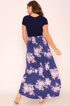 Plus Short Sleeve Floral Maxi Dress EG fashion