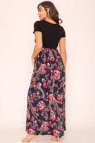 Plus Short Sleeve Floral Maxi Dress EG fashion