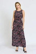 Polka Dot Blouson Maxi Dress EG fashion