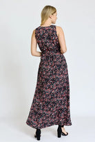 Polka Dot Blouson Maxi Dress EG fashion