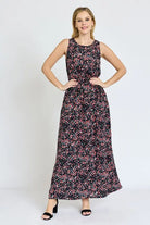 Polka Dot Blouson Maxi Dress EG fashion