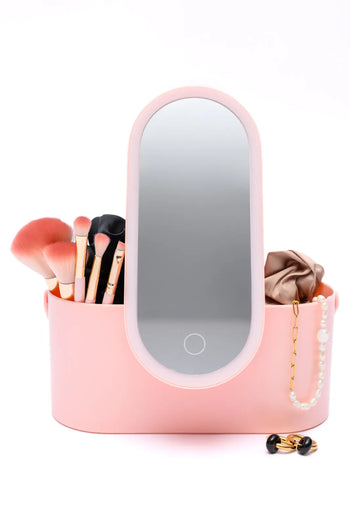 Portable Beauty Storage With LED Mirror Ave Shops