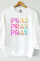 Pray On It Over It Through It Graphic Sweatshirt Cali Boutique