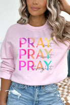 Pray On It Over It Through It Graphic Sweatshirt Cali Boutique