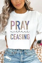 Pray Without Ceasing Leopard Graphic Sweatshirt Cali Boutique