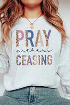 Pray Without Ceasing Leopard Graphic Sweatshirt Cali Boutique