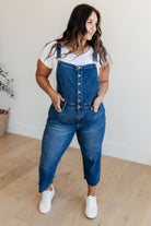 Priscilla High Rise Crop Wide Leg Denim Overalls Ave Shops