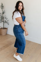 Priscilla High Rise Crop Wide Leg Denim Overalls Ave Shops