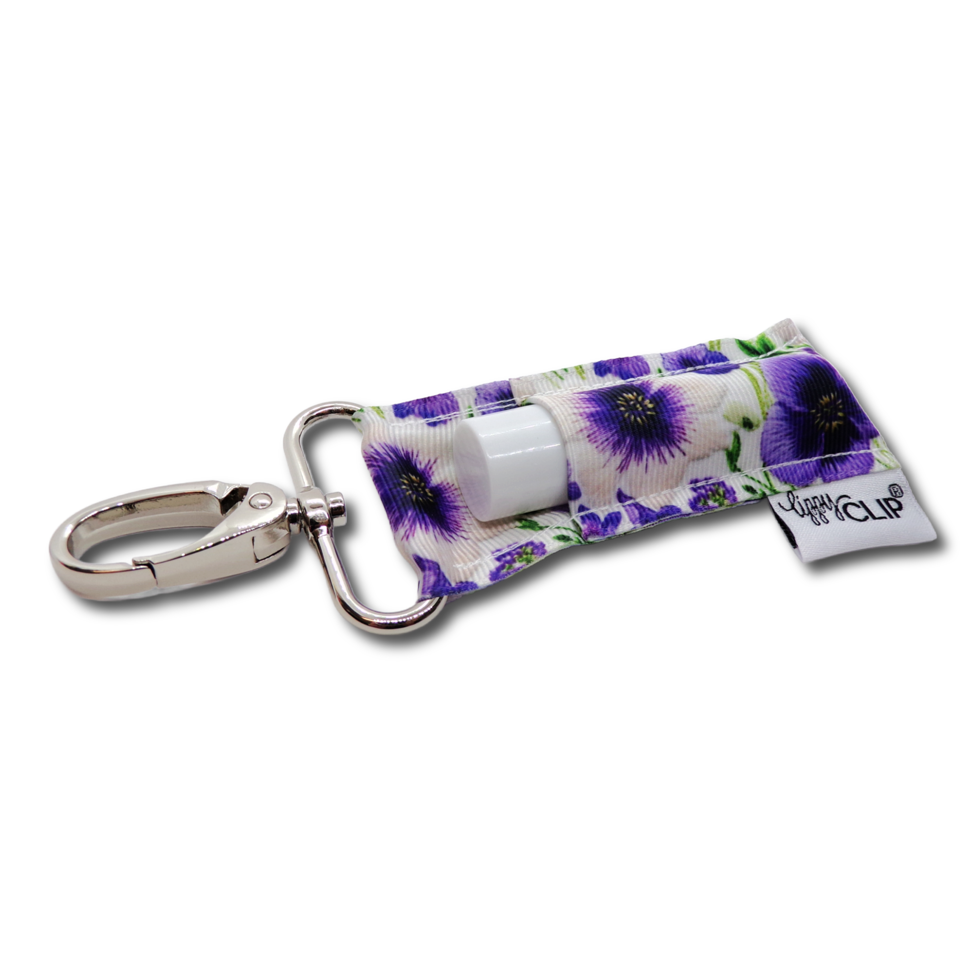 Purple Flowers LippyClip® Lip Balm Holder LippyClip®