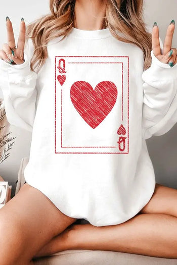 Queen Of Hearts Valentines Graphic Sweatshirt ALPHIA