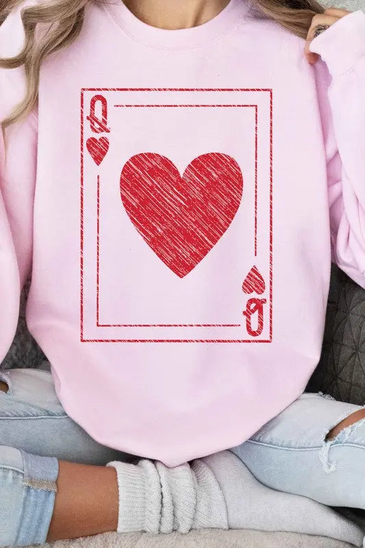 Queen Of Hearts Valentines Graphic Sweatshirt ALPHIA