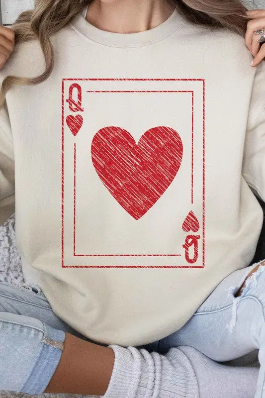 Queen Of Hearts Valentines Graphic Sweatshirt ALPHIA