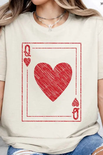 Queen Of Hearts Valentines Graphic Tee ALPHIA