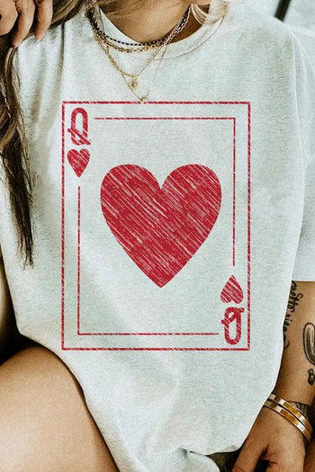 Queen Of Hearts Valentines Graphic Tee ALPHIA