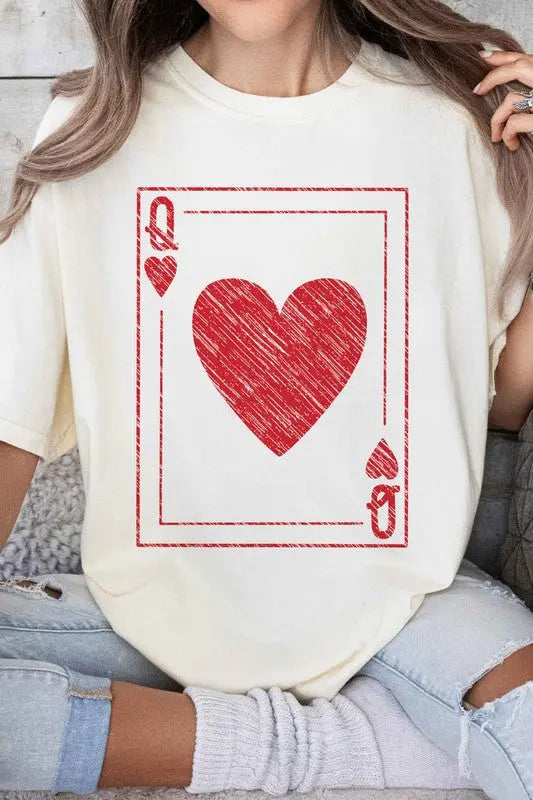Queen Of Hearts Valentines Graphic Tee ALPHIA