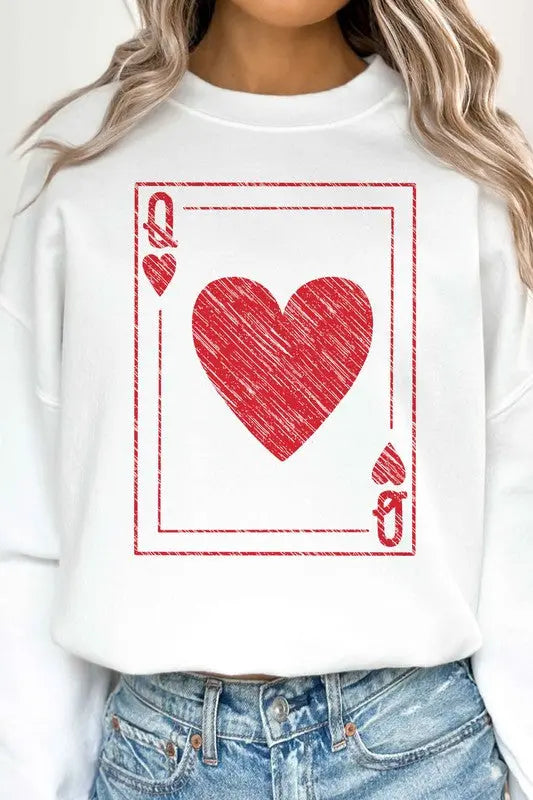Queen Of Hearts Valentines Oversized Sweatshirt ALPHIA