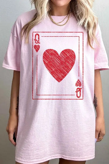 Queen Of Hearts Valentines Oversized Tee ALPHIA