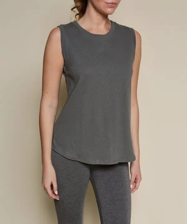 RECYCLED COTTON MUSCLE TANK Fabina