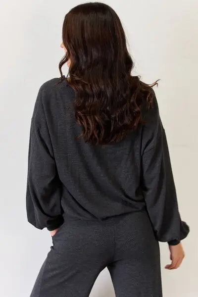 RISEN Ultra Soft  Button Up Long Sleeve Lounge Cardigan Trendsi