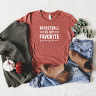 Basketball is my Favorite Season | Short Sleeve Crew Neck Olive and Ivory Retail